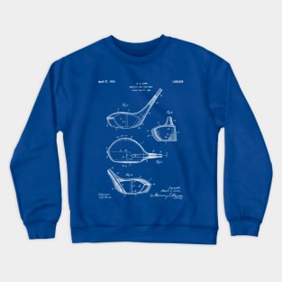 Golf Driver Patent - Golf Art - Blueprint Crewneck Sweatshirt